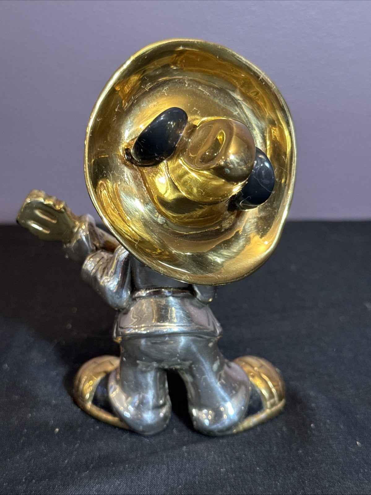 DArgenta Disney Mickey Mouse Sombrero Guitar Silver Gold Figurine 5"
