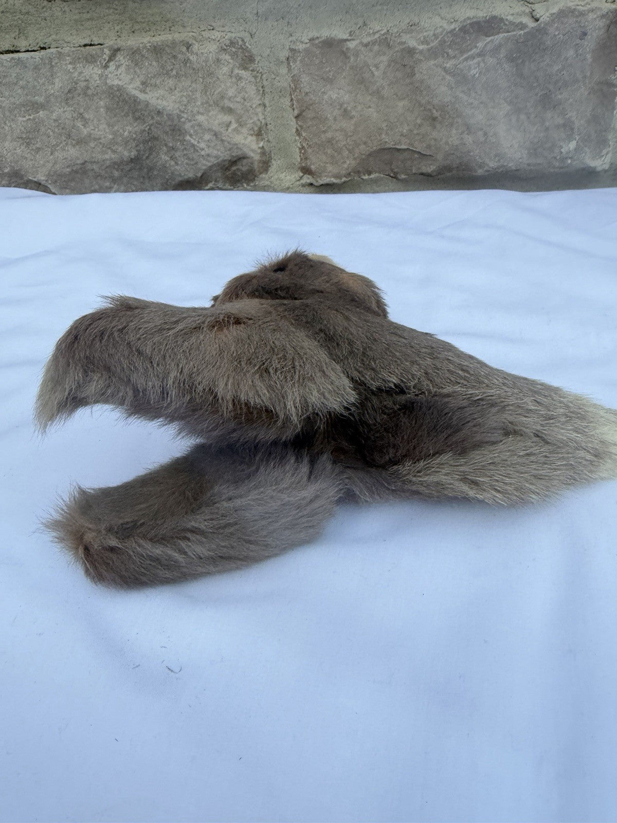 Vintage Genuine Fur Kangaroo Figurine Australia Souvenir Plush Small Collectible