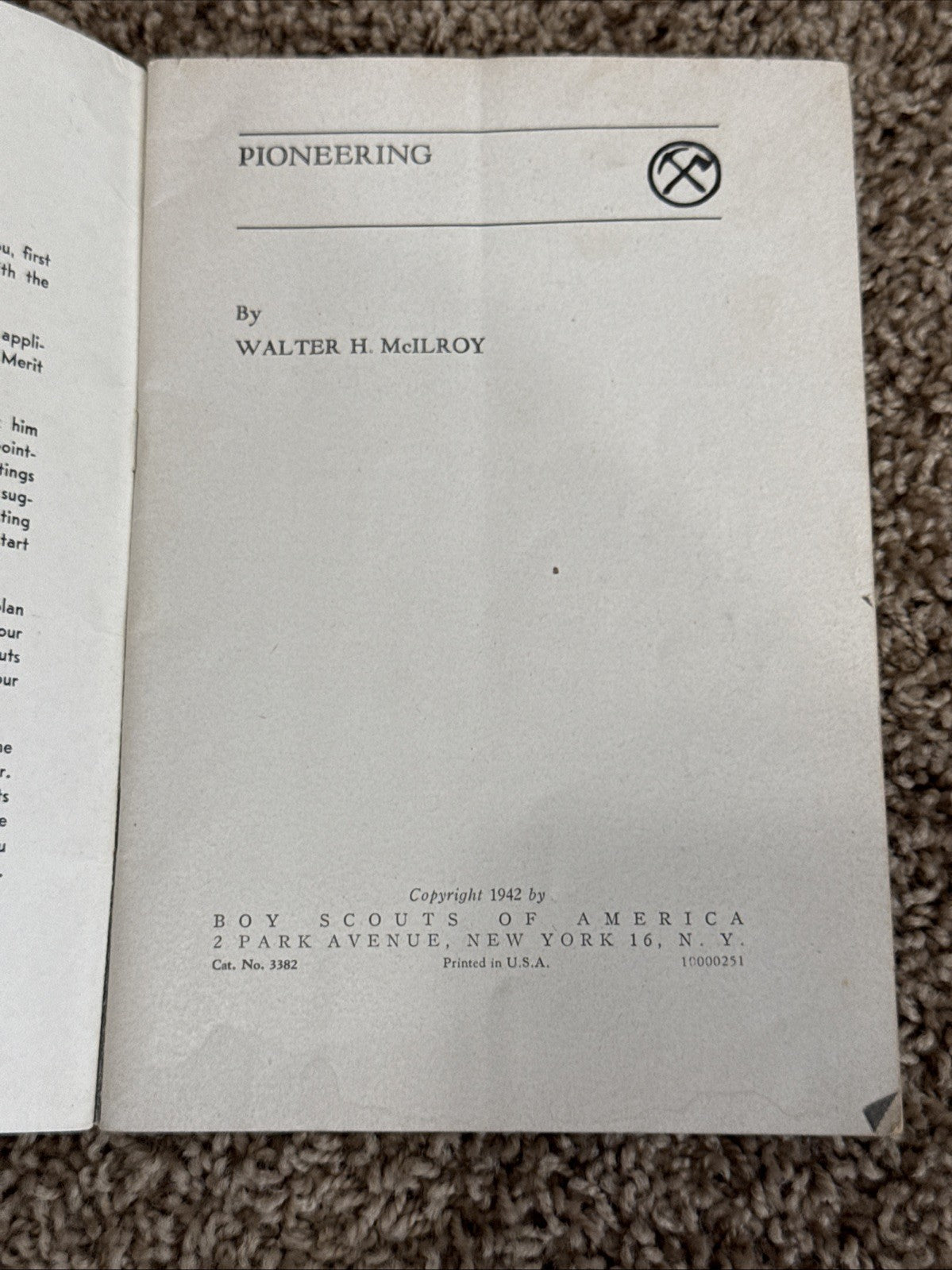 Vintage 1942 Boy Scouts of America Pioneering Merit Badge Series Booklet