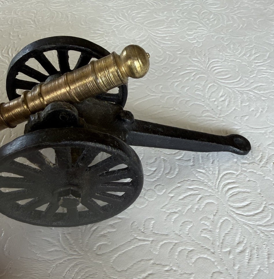 Cast Iron Brass Civil War Cannon Replica With Moving Parts Made In USA