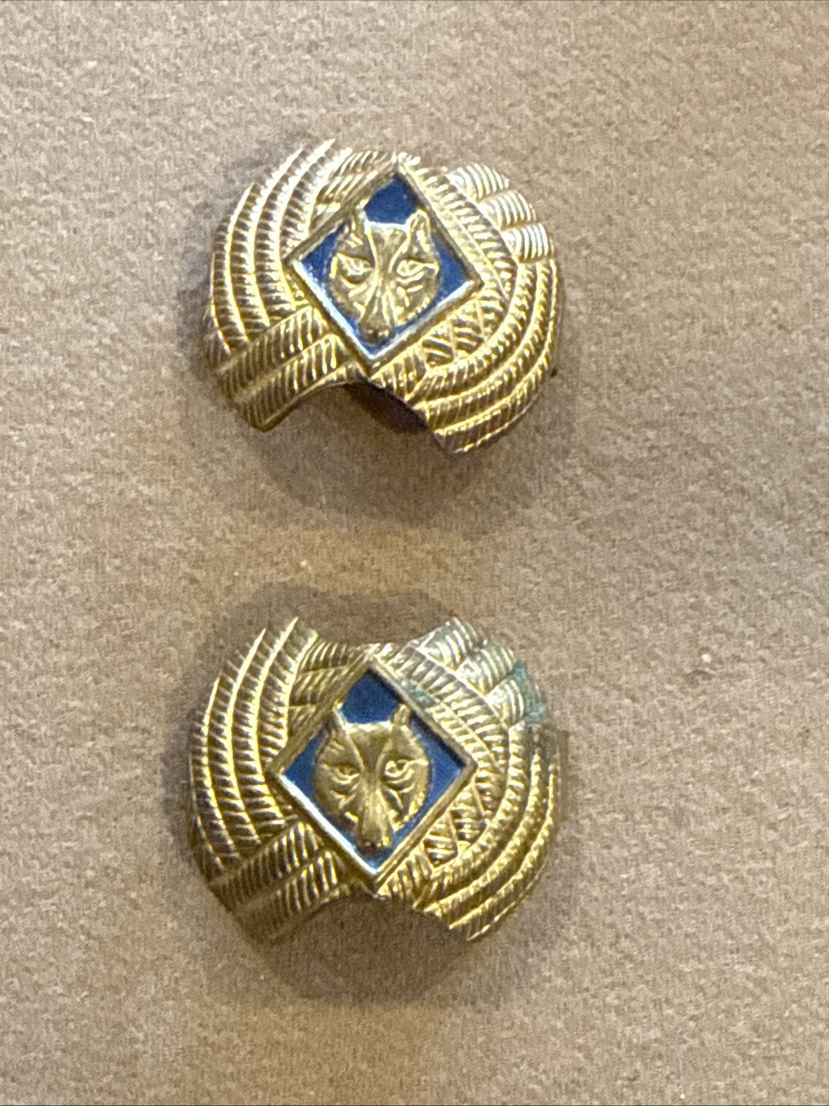 Cub Scouts Webelos Neckerchief Slides, Lot of 2, Brass Tone Bandana Clips
