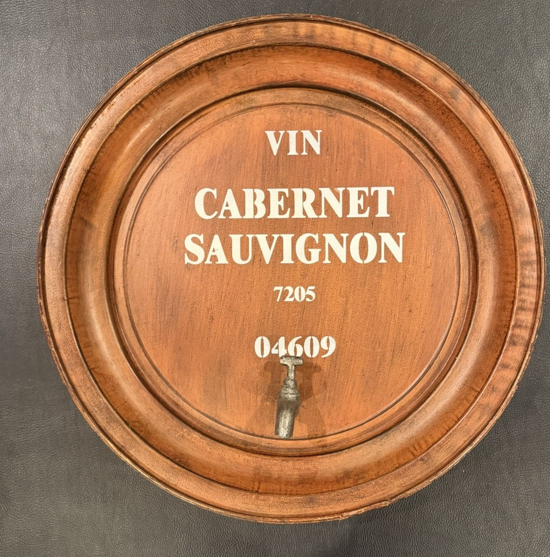 Vin Cabernet Sauvignon Wine Barrel Head Wall Decor Metal Plaque 16" Round