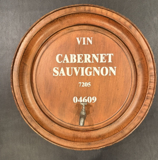 Vin Cabernet Sauvignon Wine Barrel Head Wall Decor Metal Plaque 16" Round
