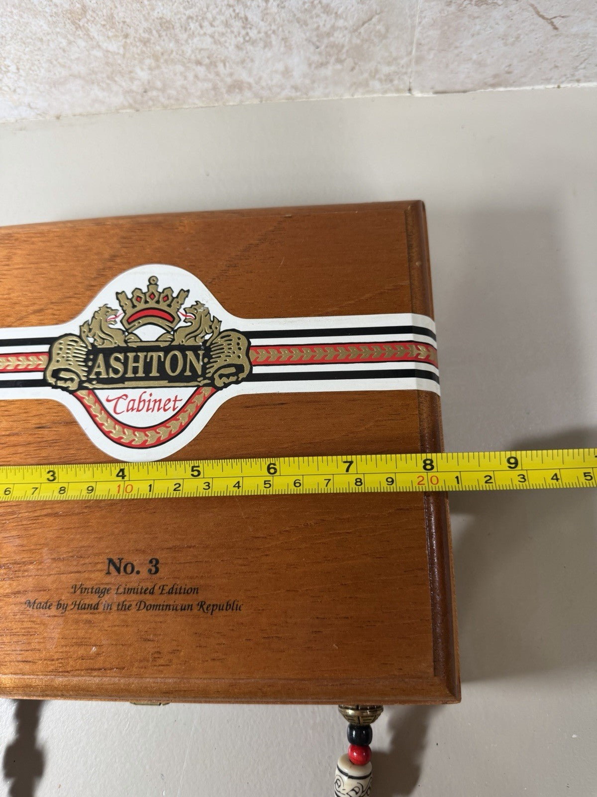 Ashton Cabinet No 3 Vintage Wood Cigar Box Purse Beaded Handle Limited Edition