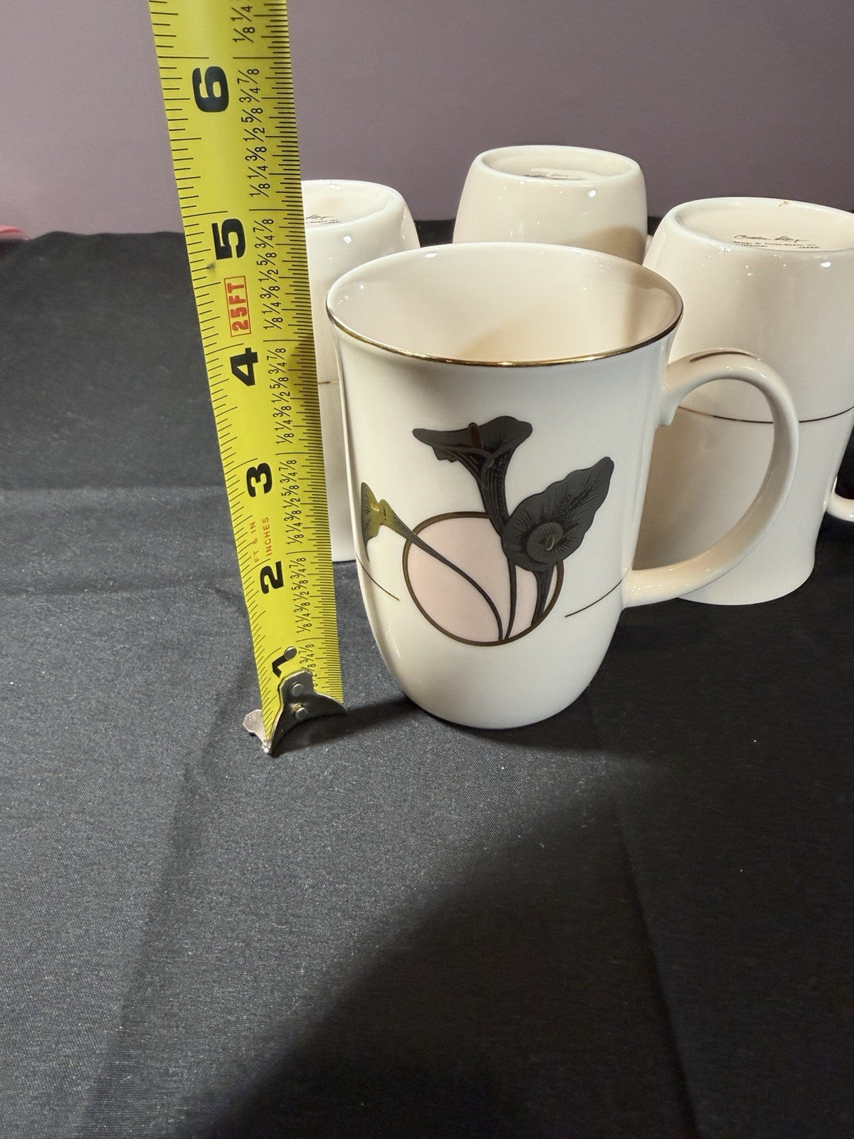 Otagiri Cala Lily Mugs Set of 4 Vintage Japan Curtis Swann