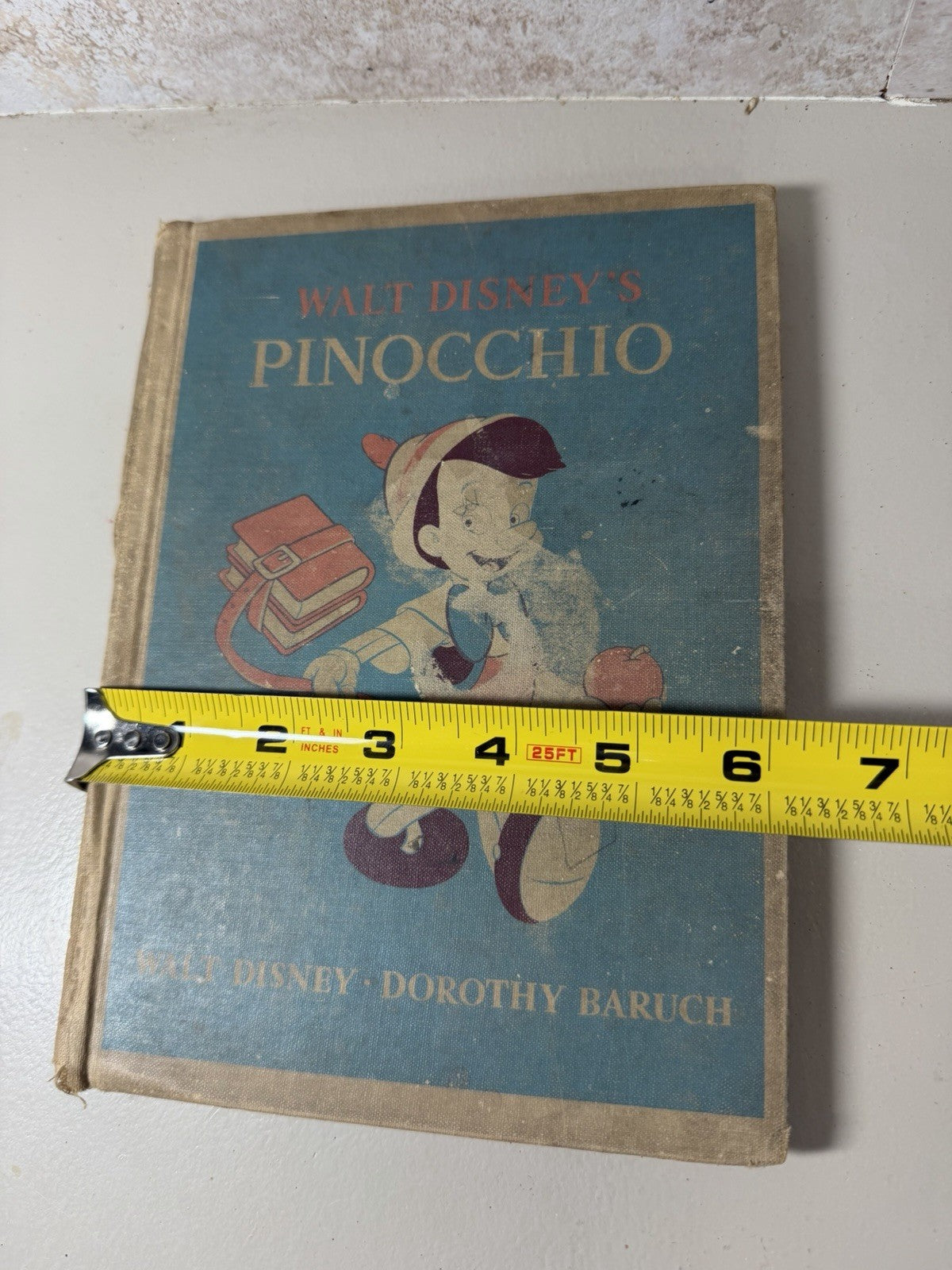 Vintage Walt Disney Pinocchio Book 1939 DC Heath Illustrated Hardcover
