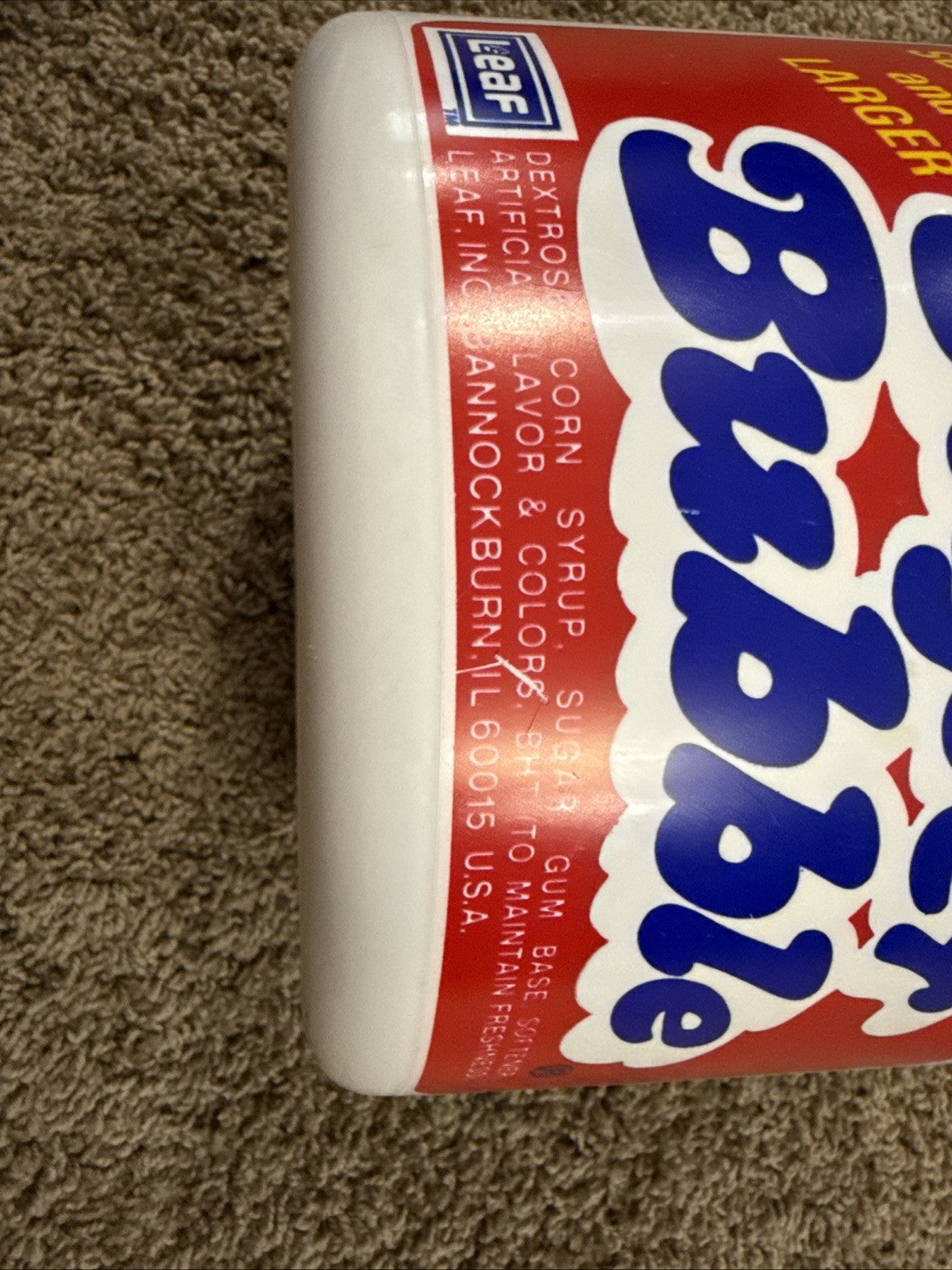 Vintage 1980s Super Bubble Gum Bucket Candy Advertising EMPTY 8.5”x8.5”x7.25”