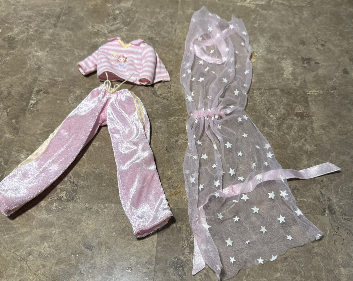 Vintage Barbie Bedtime Baby Pajama Set 2000 Star Canopy Outfit