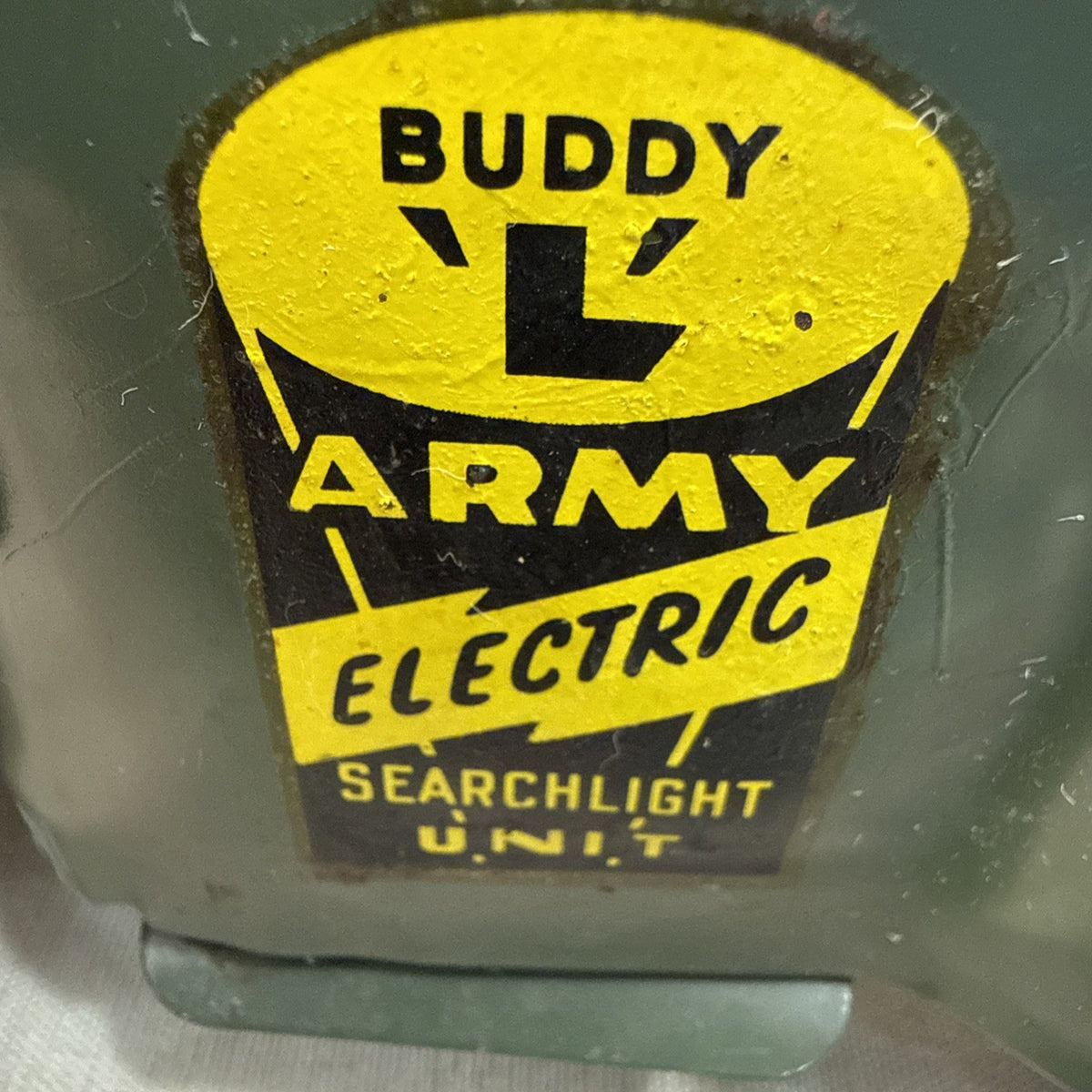 Vintage Buddy L Army Searchlight Repair Unit Pressed Steel Military Truck 1950s
