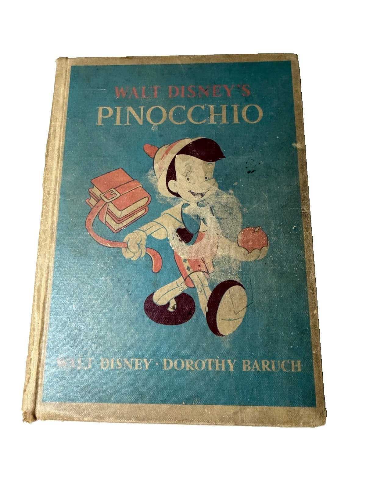 Vintage Walt Disney Pinocchio Book 1939 DC Heath Illustrated Hardcover