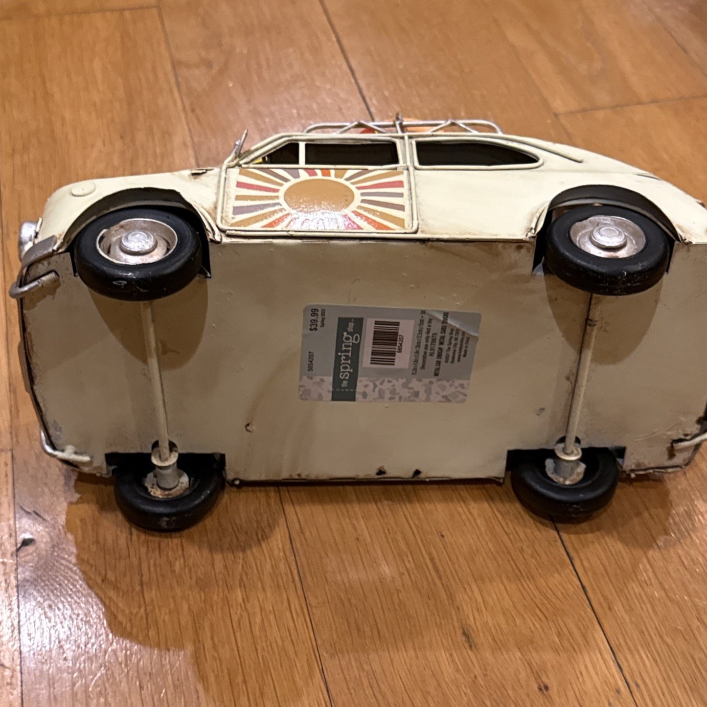 Vintage FIAT Tin Toy Car Travel Surf Snowboard Metal Vehicle - NEW