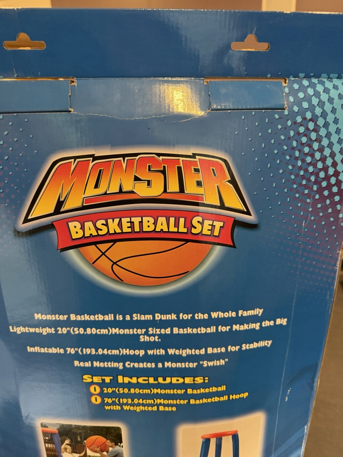 Monster Basketball Set Inflatable Hoop Oversized 20 Inch Ball Outdoor Game New