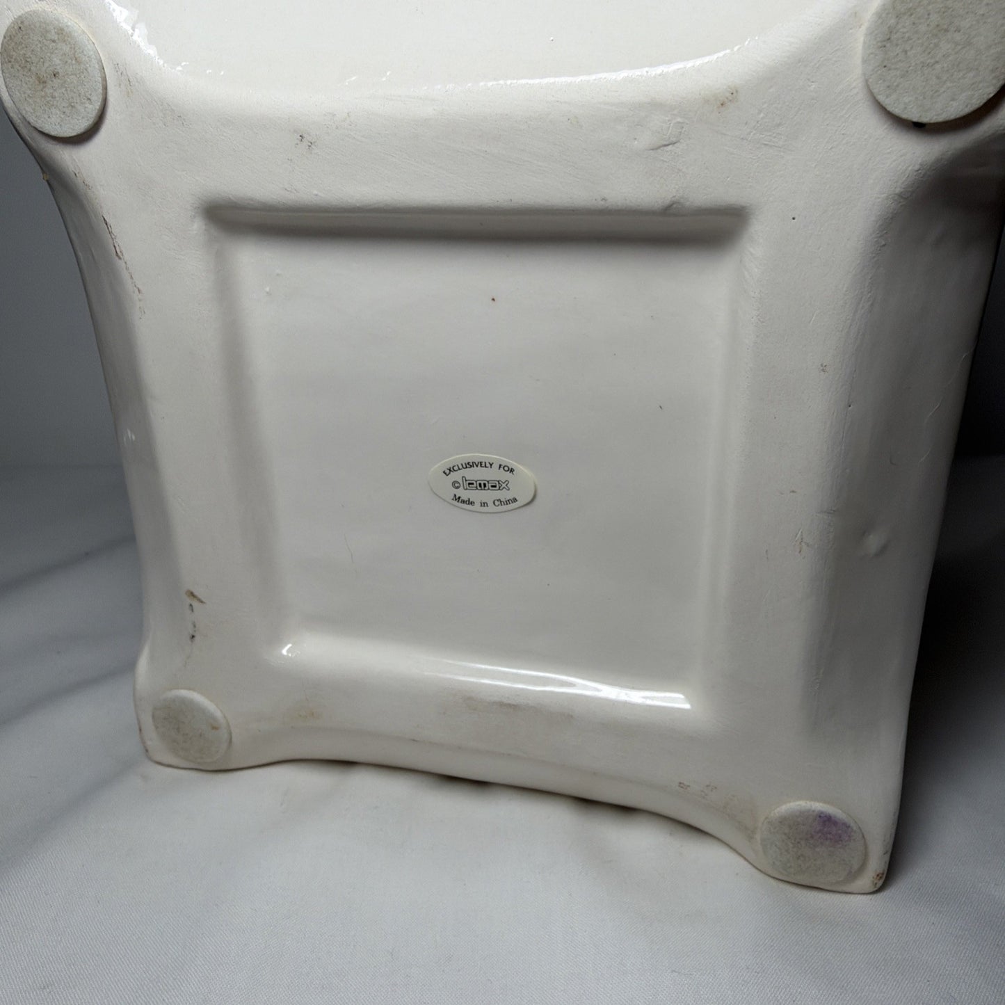 Ceramic Swag Planter Reticulated Square Fruit Design 5.5”