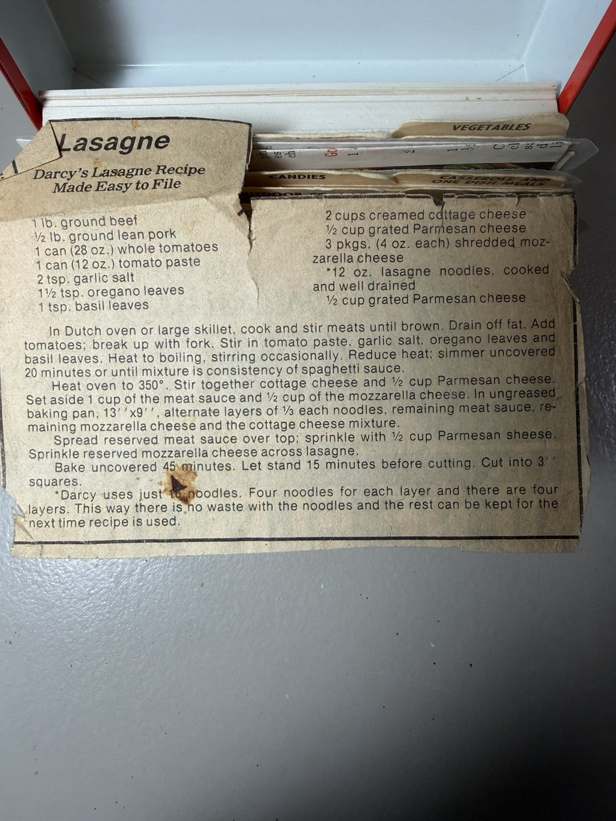 Vintage Art Craft Metal Recipe Box Grandma Recipes Matching Potholder Kitchen