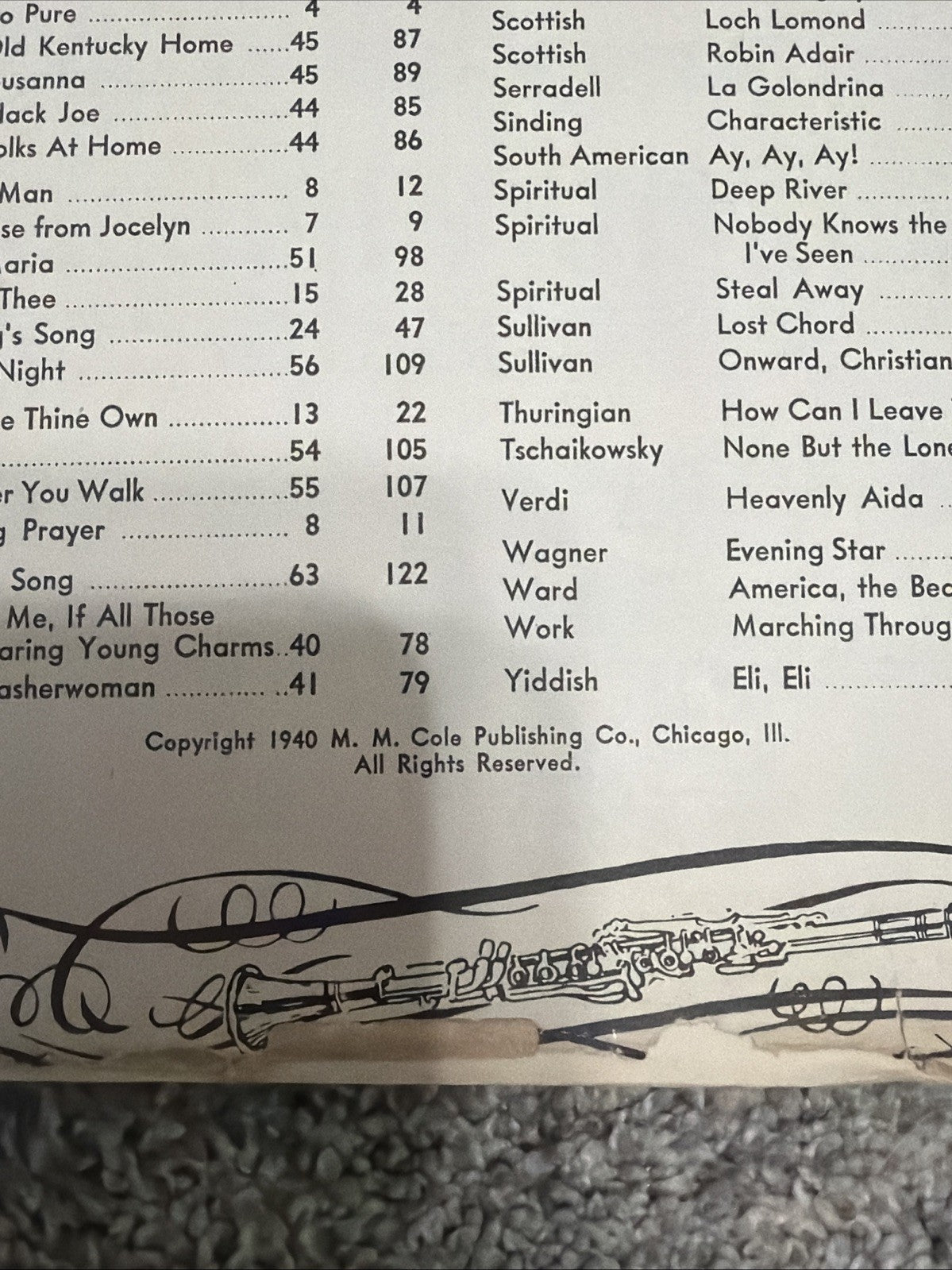 Vintage Clarinet Solos Album 1940 Sheet Music Songbook
