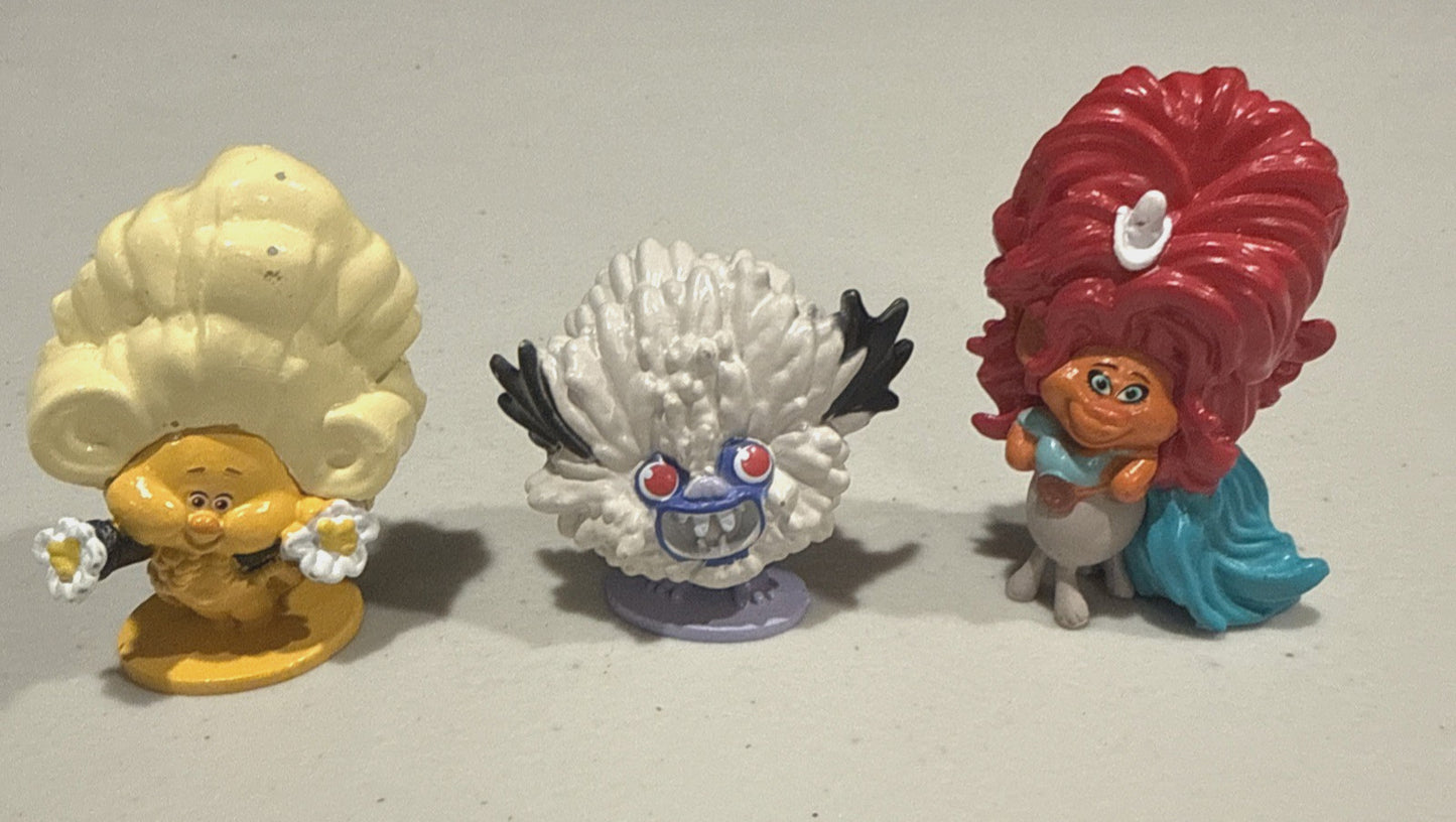 DreamWorks Trolls World Tour Mini Figures Lot of 3, Cake Toppers, Party Decor