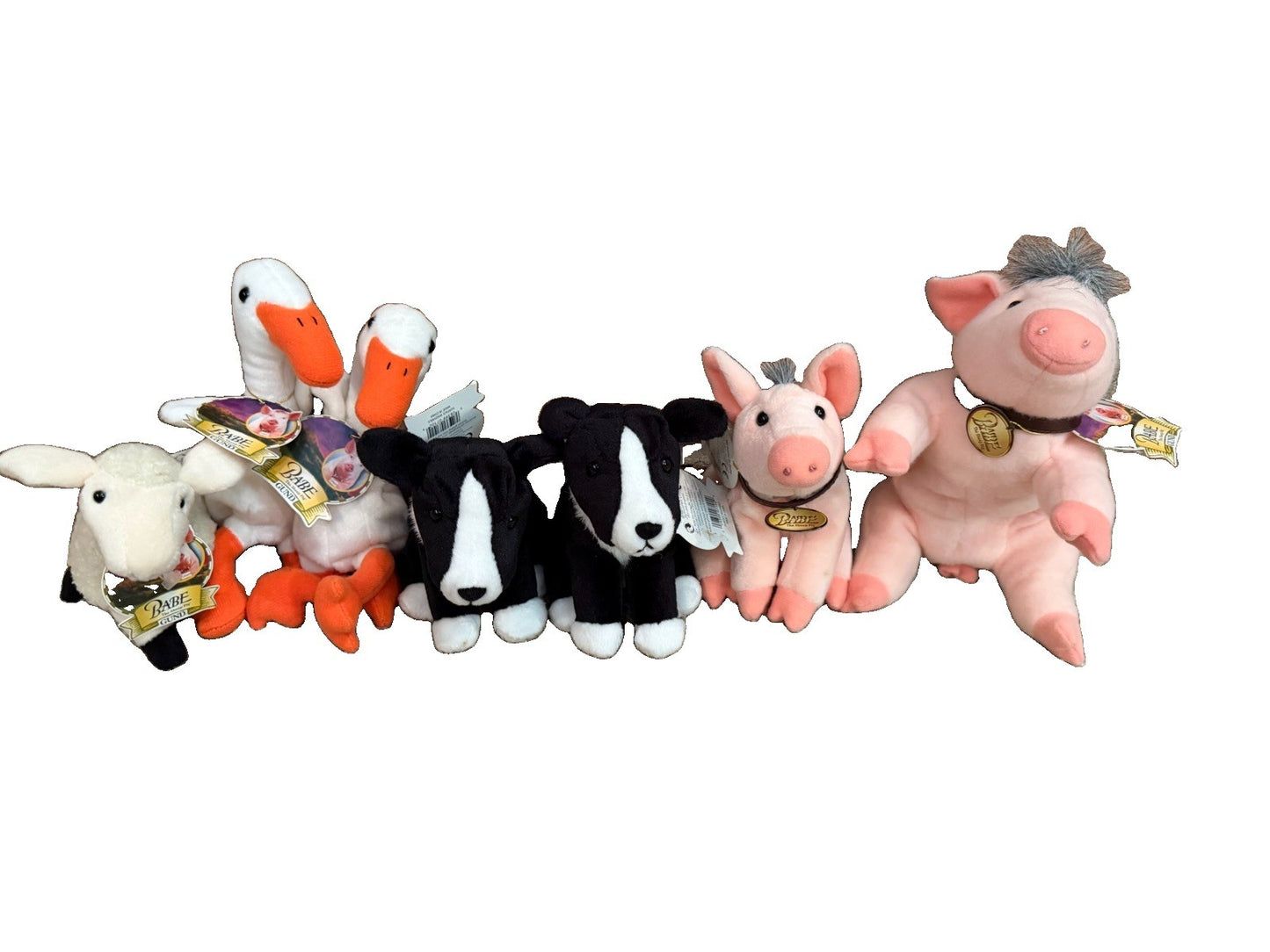 Vintage Babe Gallant Pig Gund Plush Animal Pig Sheep Ducks Dogs Farm Lot of 6