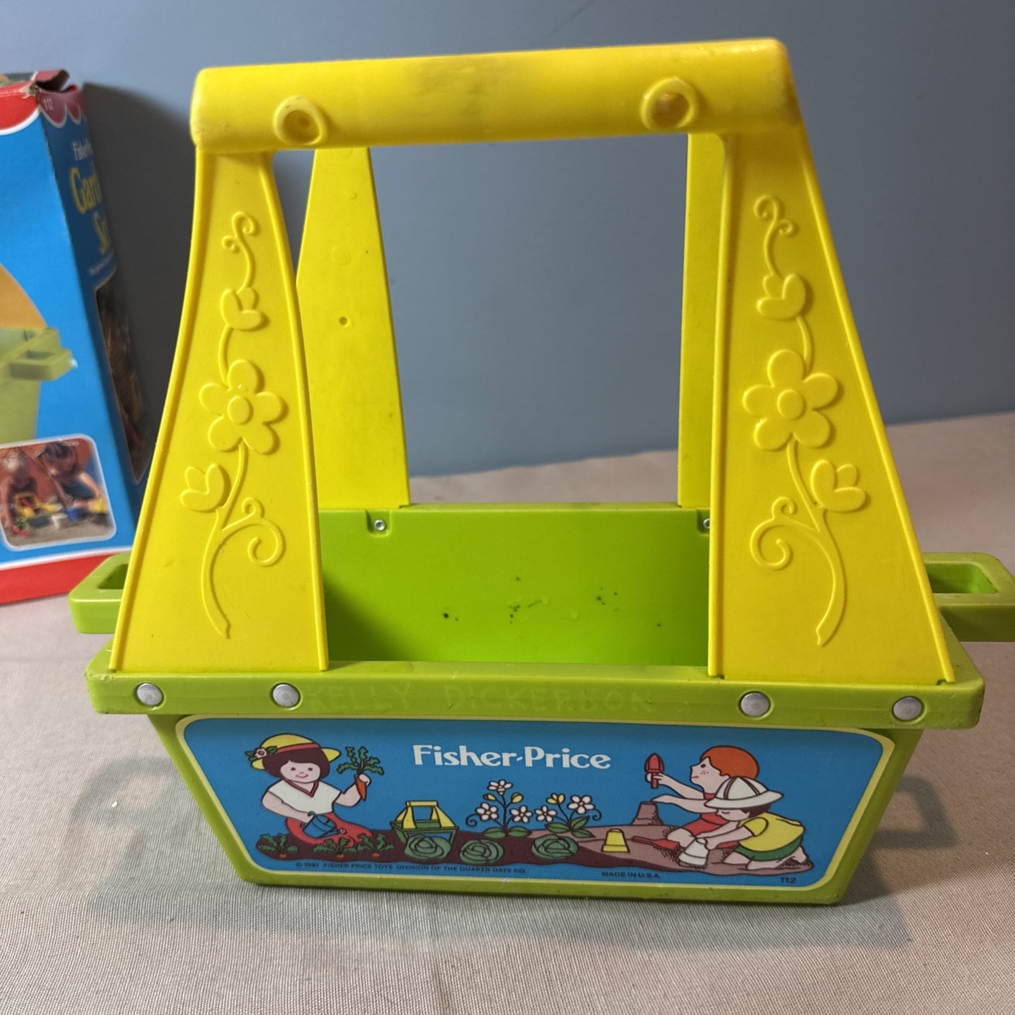 Vintage 1981 Fisher Price Garden Set 112 Playset Box Incomplete Replacement Part