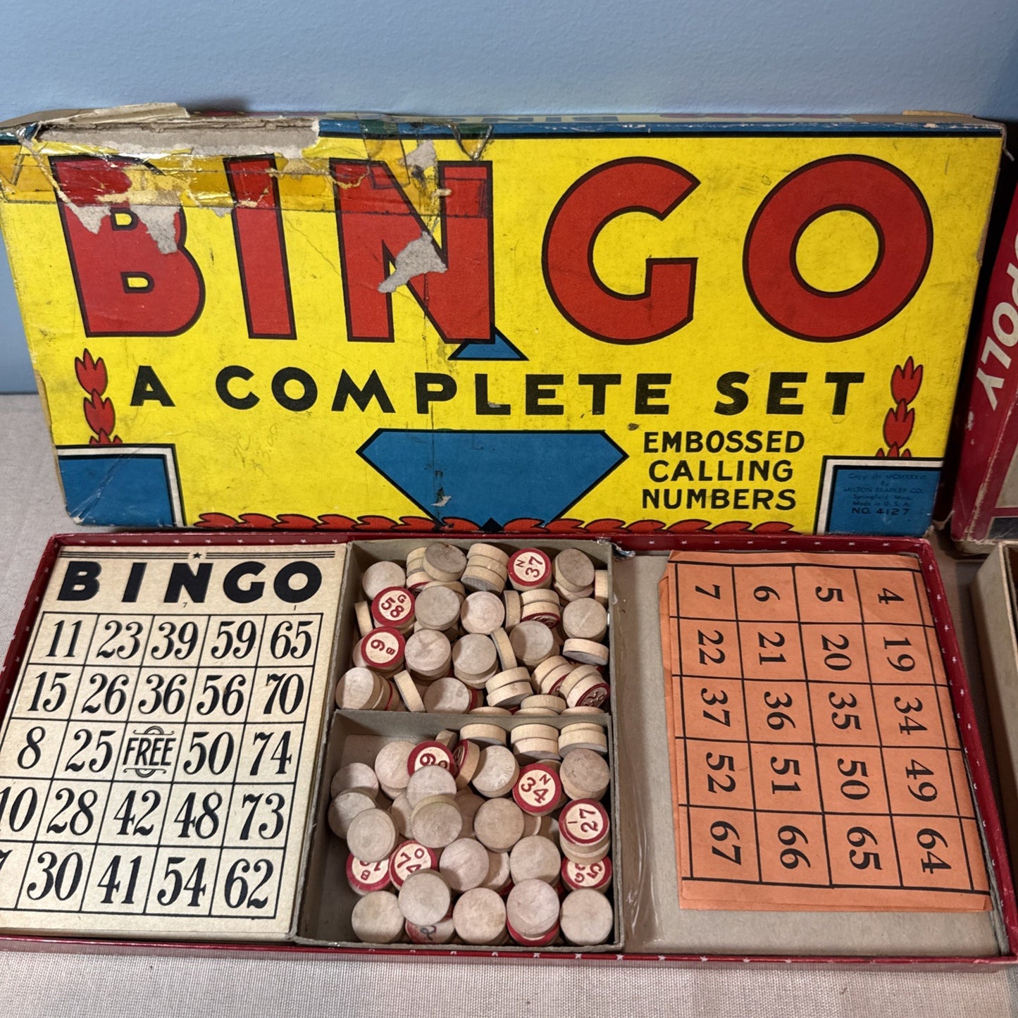 Vintage Board Game Lot Scrabble Monopoly Plus Bingo 456 Pick Up Sticks Lot of 4