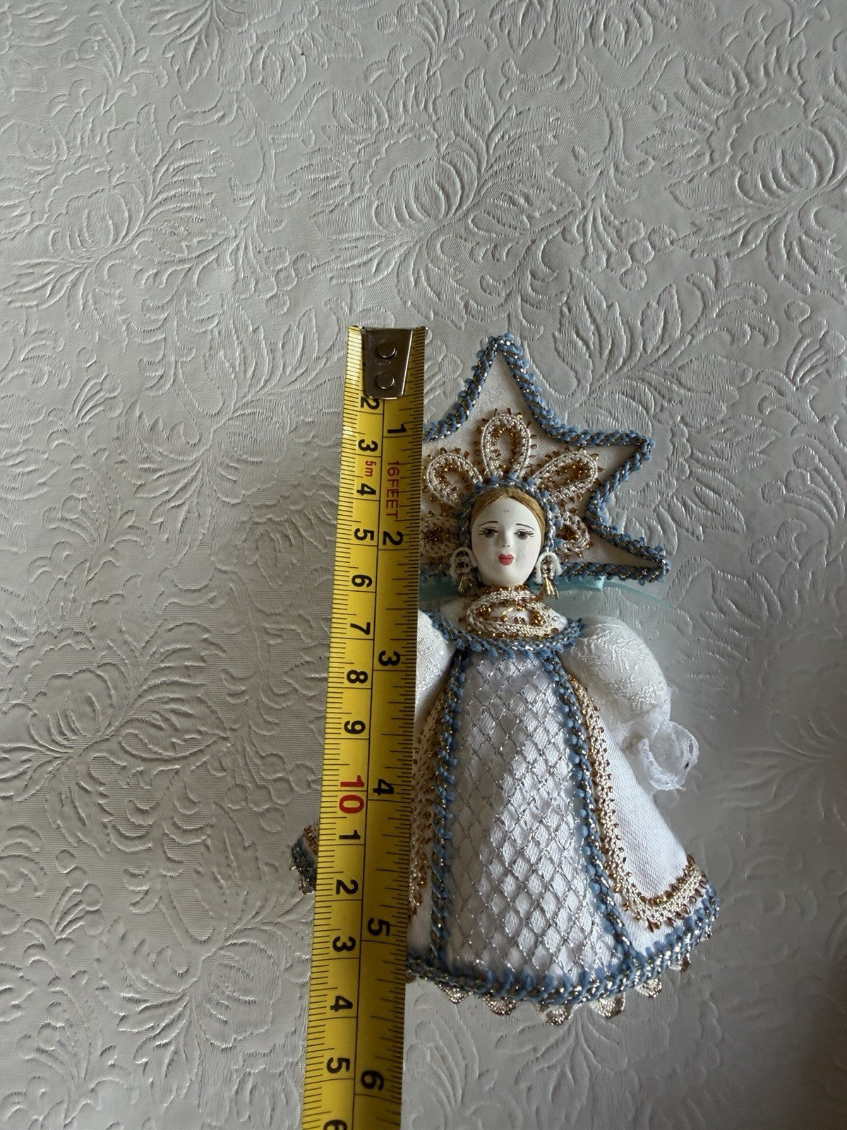 Russian Porcelain Folk Doll Ornaments Set of 6 Traditional Costume NewKokoshnik
