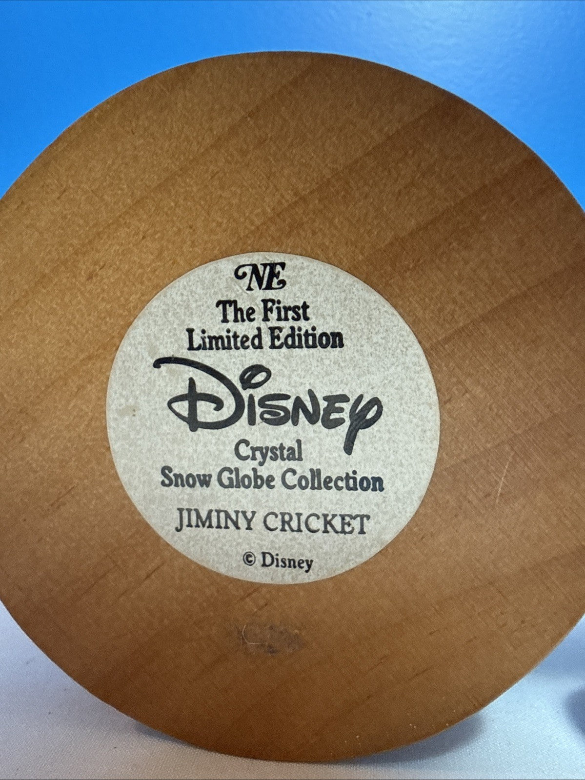 First Limited Edition Disney Crystal Snow Globe Jiminy Cricket Pinocchio Vintage