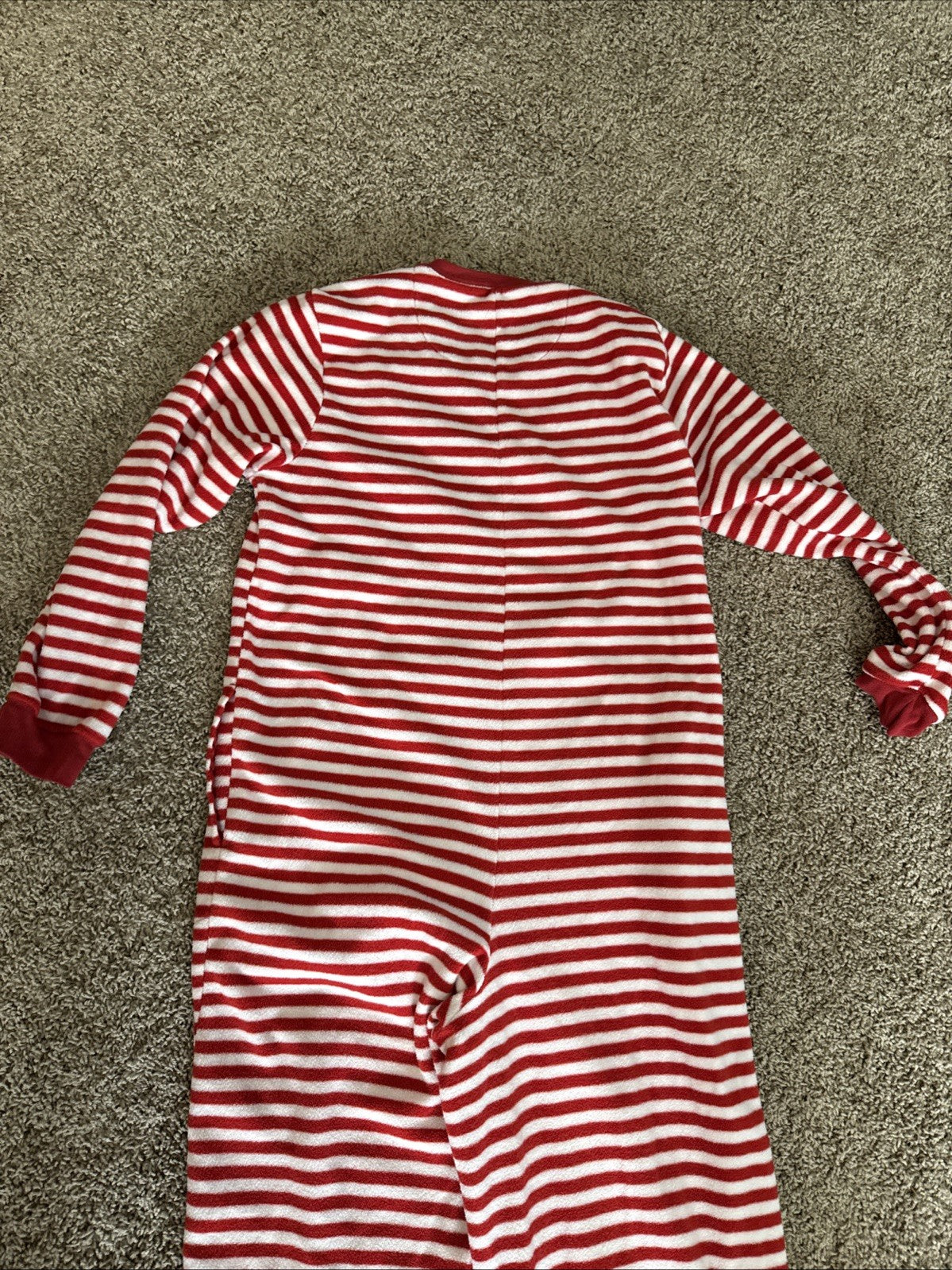 Nick and Nora Sock Monkey Pajamas Red White Striped One Piece Womens Size Small