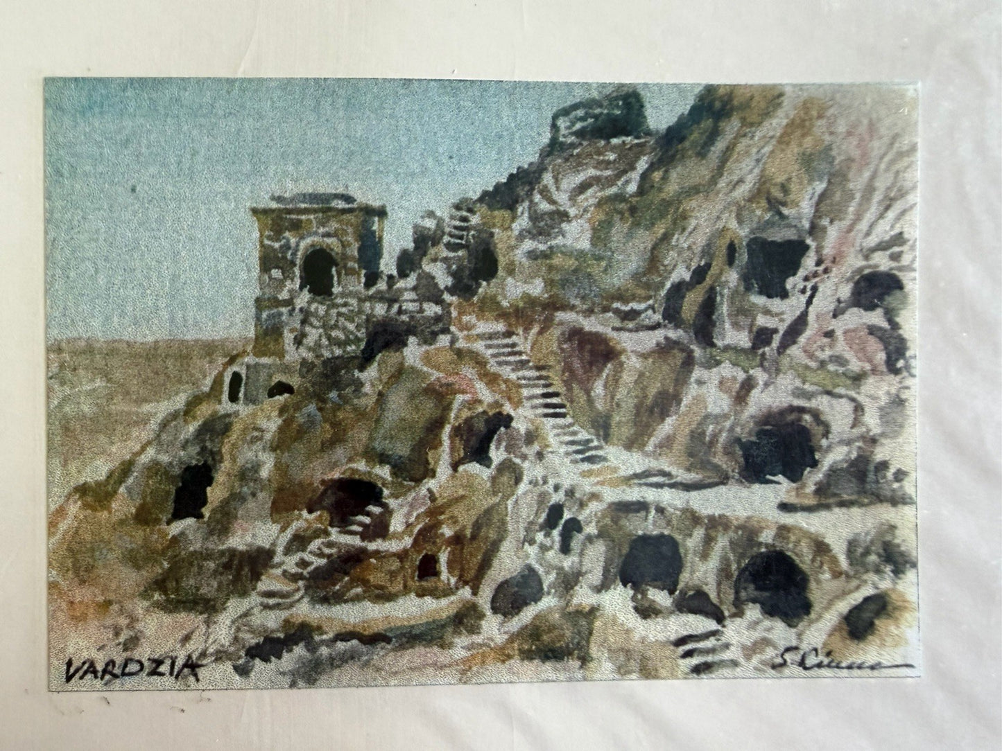 Georgia Tbilisi Watercolor Art Prints Matted Architecture Cityscape Art Lot of 5