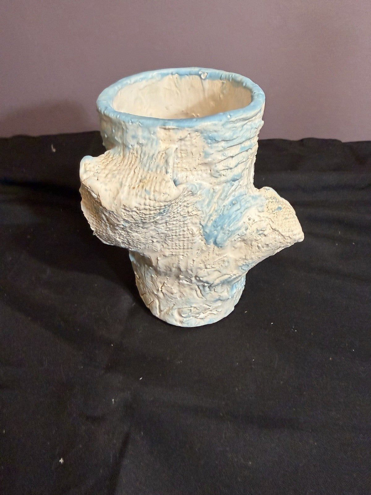 Handcrafted Ceramic Mugs Vases Set of 2 Blue Pink Decorative Cups 5"