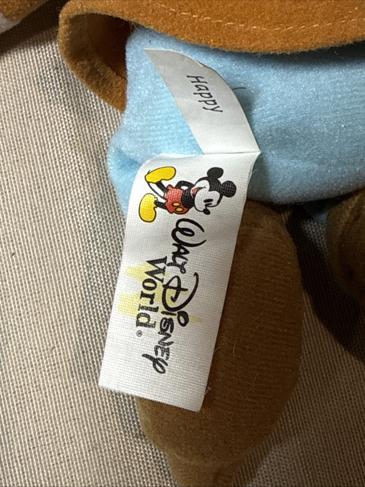 Disney Store Happy Plush Mini Bean Bag Snow White Seven Dwarfs Vintage