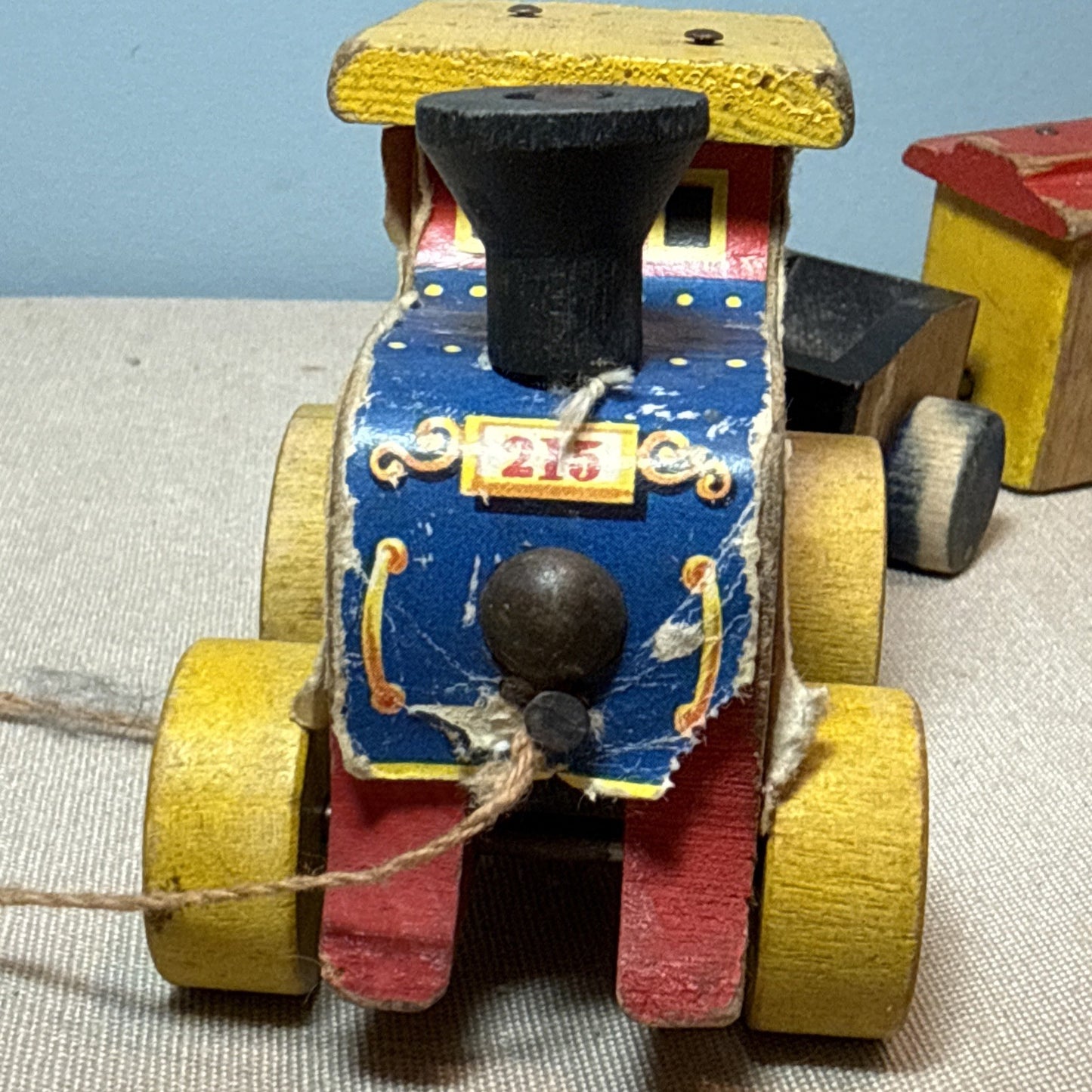 Vintage Fisher Price #215 Choo Choo Train Pull Toy 1950s Wooden Classic