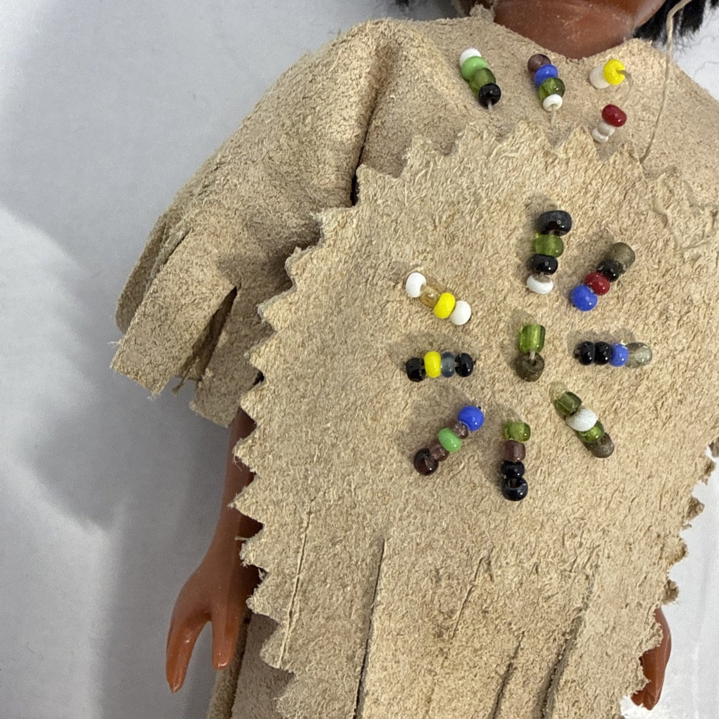 Vintage Native American Doll Papoose Baby Sleep Eyes Souvenir Doll