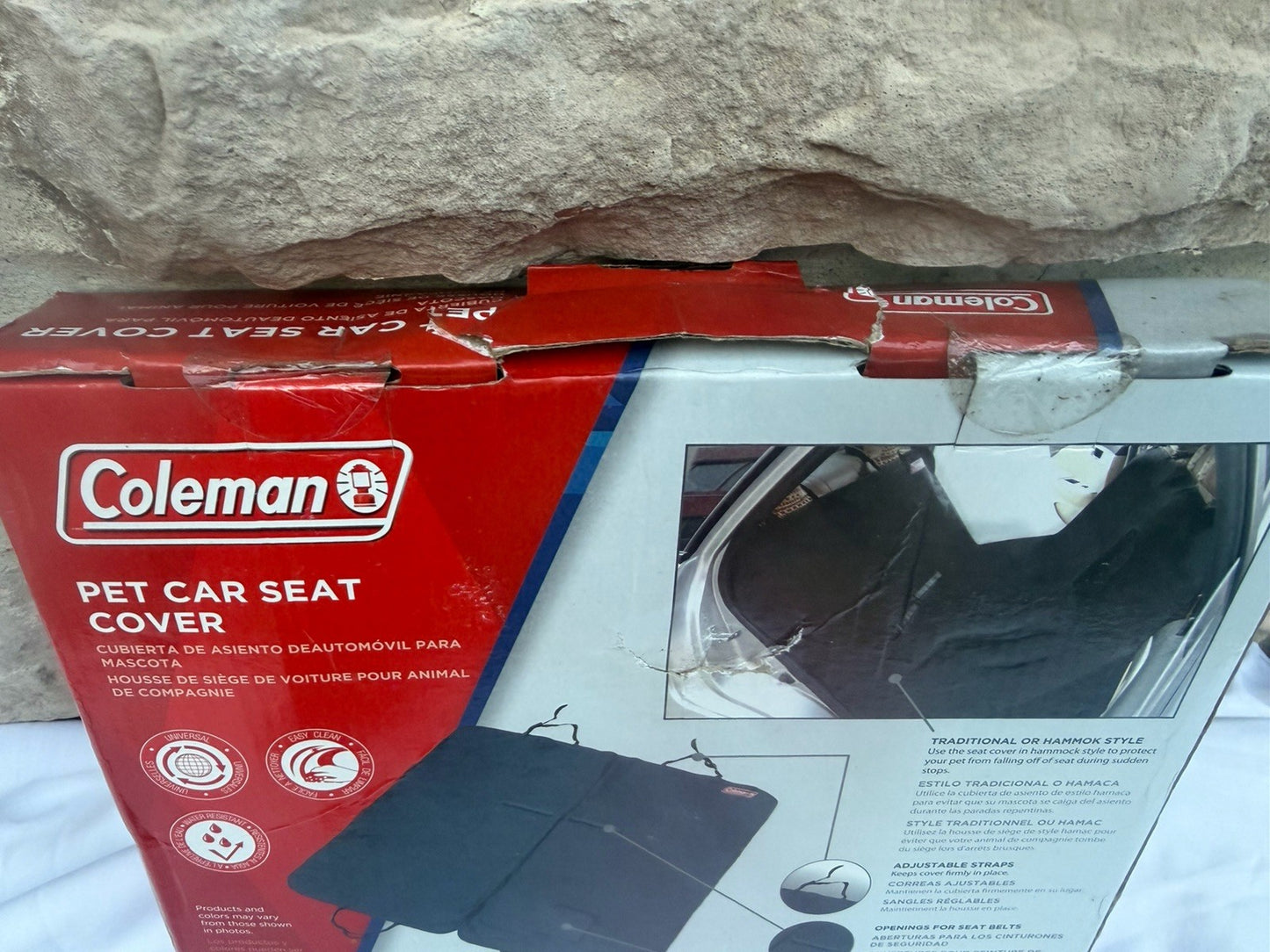 Coleman Pet Car Seat Cover Hammock Water Resistant Black 57 x 57 Universal