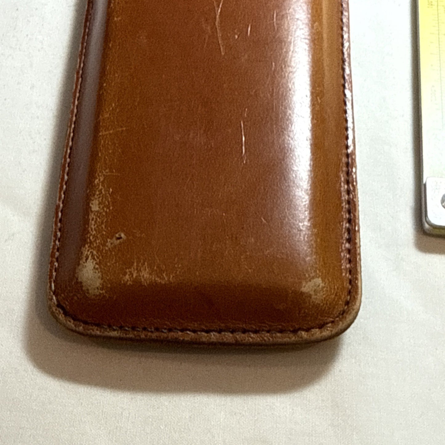 Vintage Pickett 12 Inch Metal Slide Rule Eye Saver Yellow Embossed Leather Case