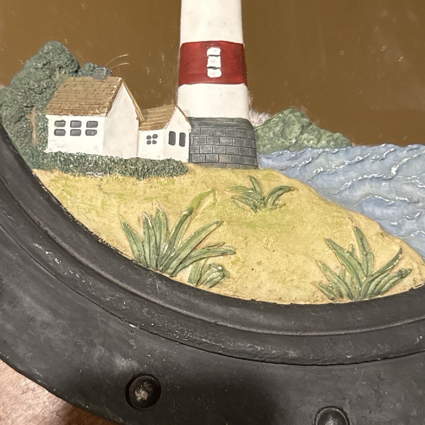 Nautical Lighthouse Wall Mirror 14x14 Island Bay Harbor Lake Ocean Coastal Decor