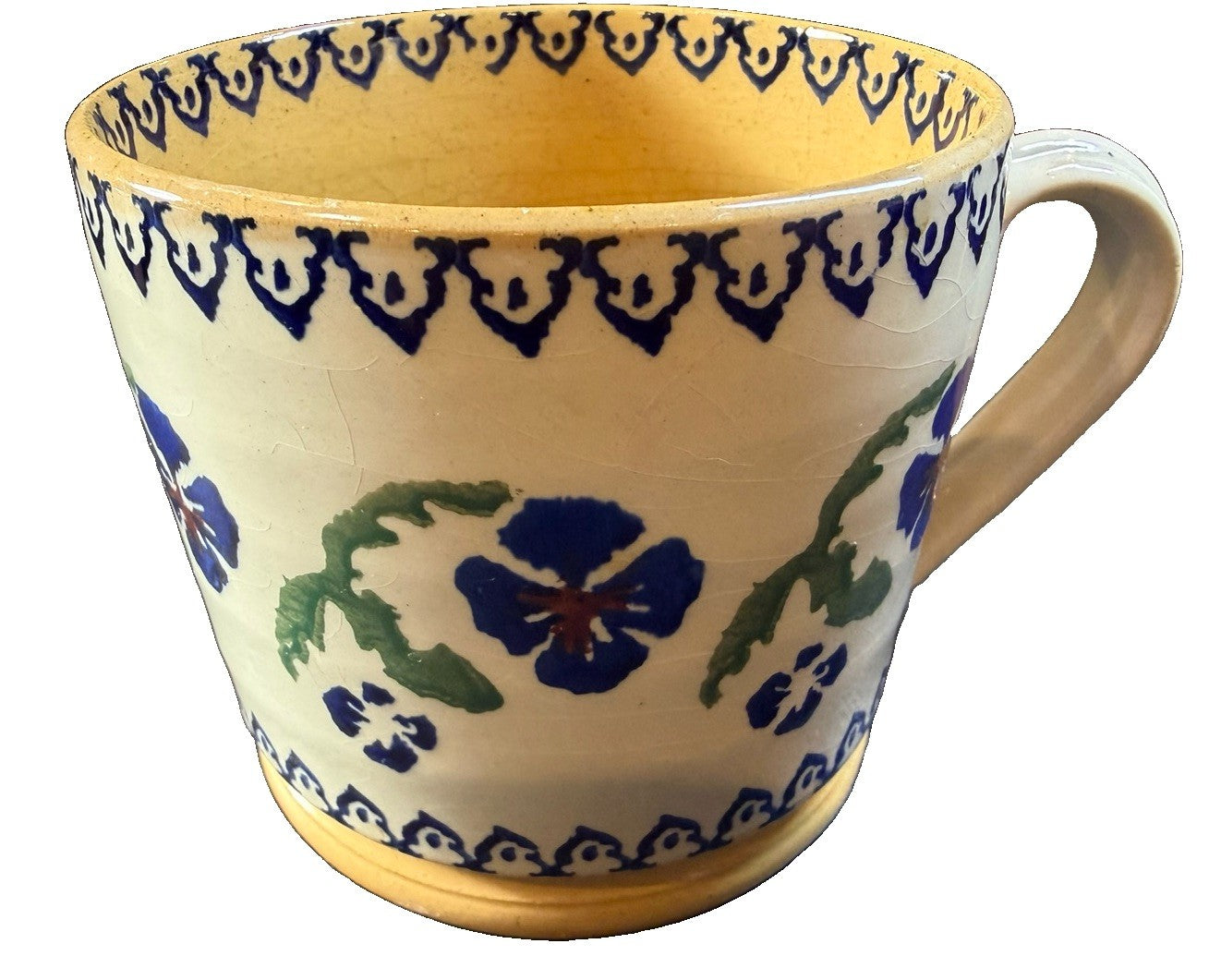 Vintage Nicholas Mosse Pottery Irish Stoneware Large Coffee Mug Floral Ireland