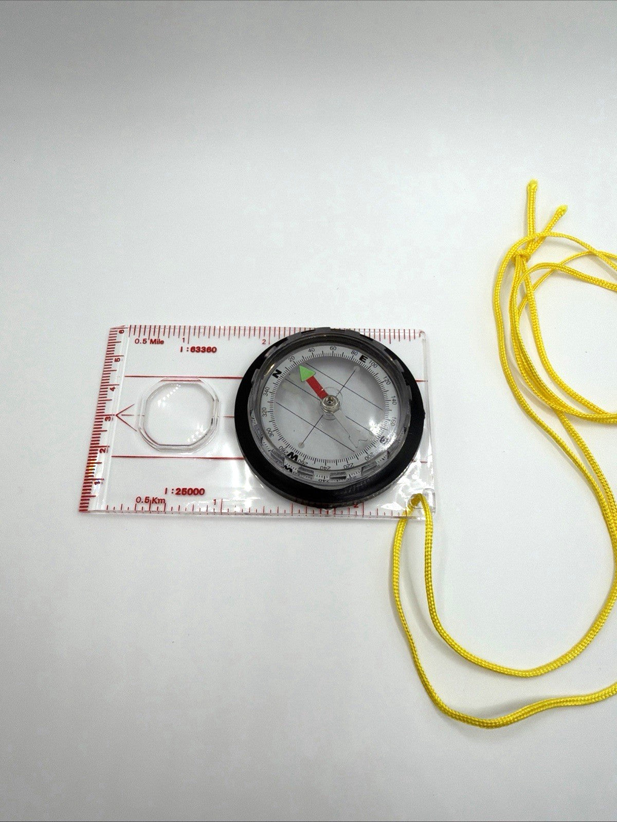 Scouting Scale Baseplate Compass Lanyard Magnifier Hiking Navigation Tool Gear