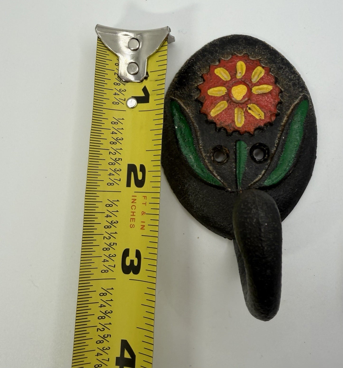 Vintage Cast Iron Black Hand Painted Wall Hooks