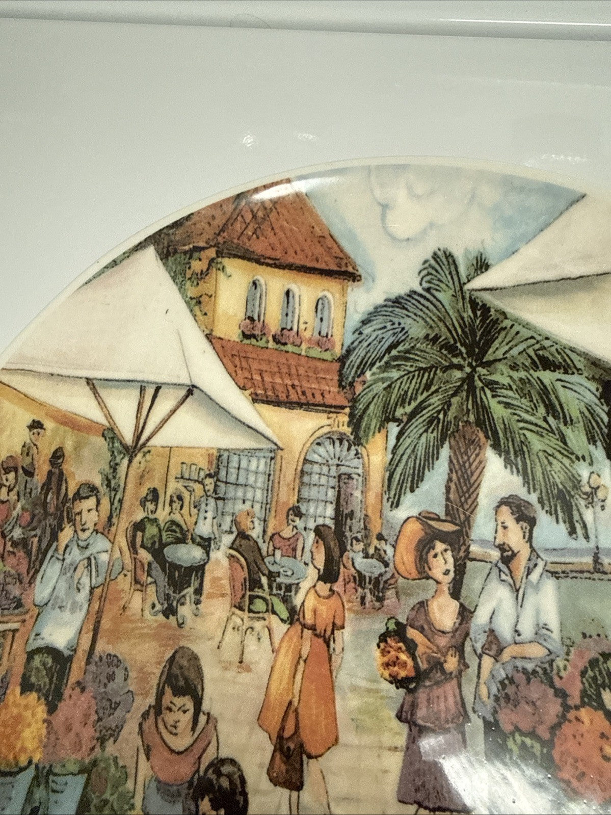 Vintage Effetti d'Arte Flea Market 11in Dinner Plate Italian Ceramic Italy