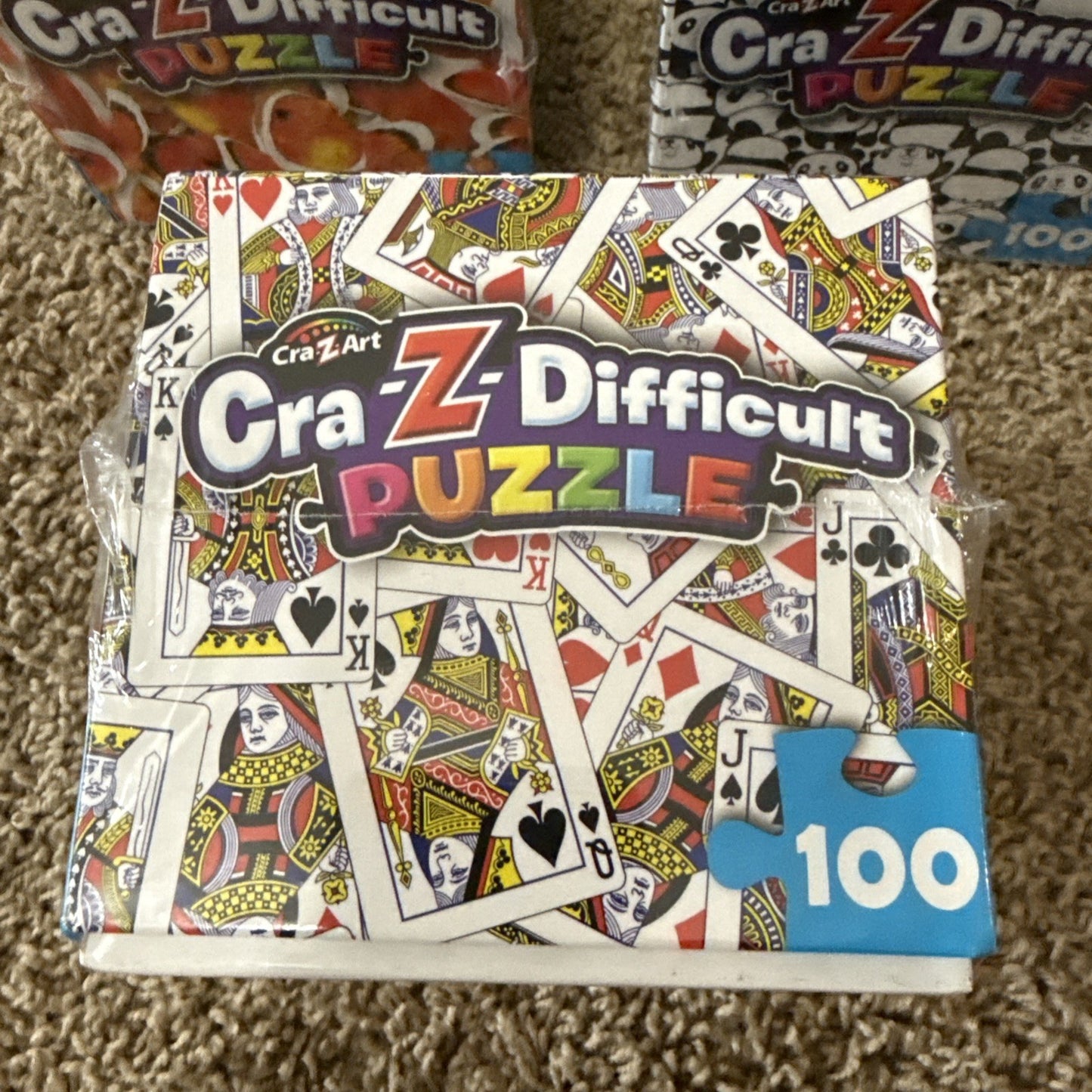 Cra-Z-Art Puzzle Bundle with Playing Cards Goldfish Pandas 100pc NEW