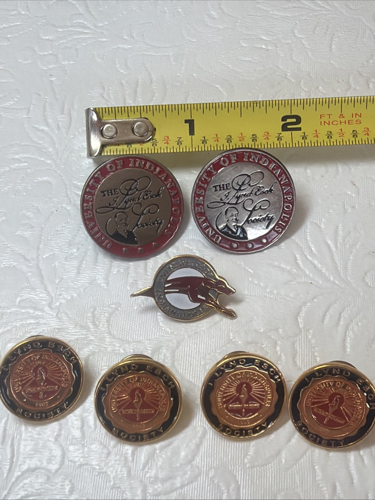 Vintage University of Indianapolis UIndy Greyhounds & I. Lynd Esch Society Pins