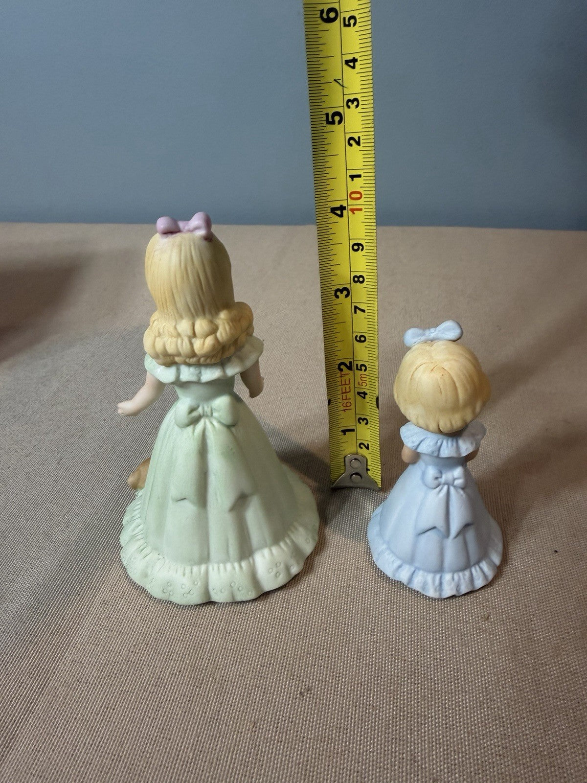 Enesco Growing Up Birthday Girls Figurines Age 2 & Age 7 Blonde with Boxes 1981