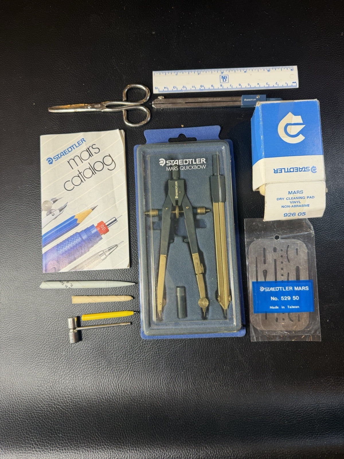 Vintage Staedtler Mars Drafting Drawing Instruments Compass Tools Bundle Germany
