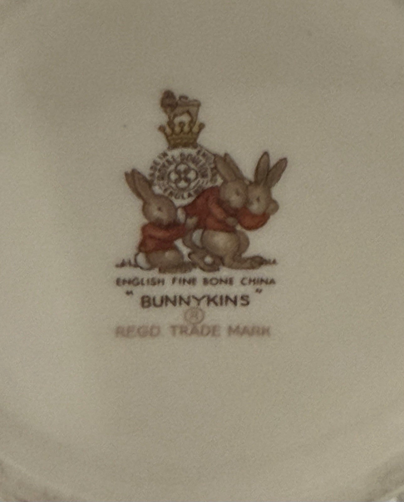 Vintage Royal Doulton Bunnykins Double Handled Cup, Bunny Family Fishing, Child