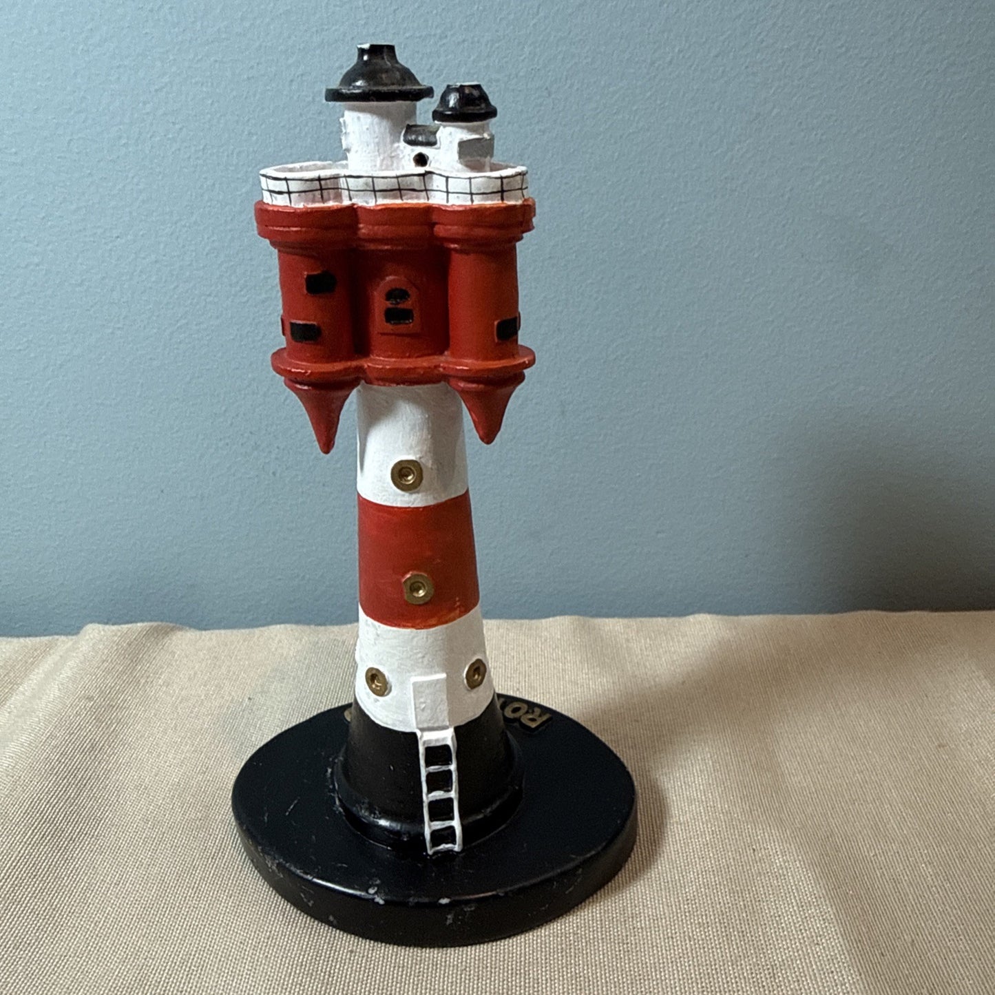 Vintage Lighthouse Figurines Lot 2 Coastal Nautical Maritime Display Statues 7"