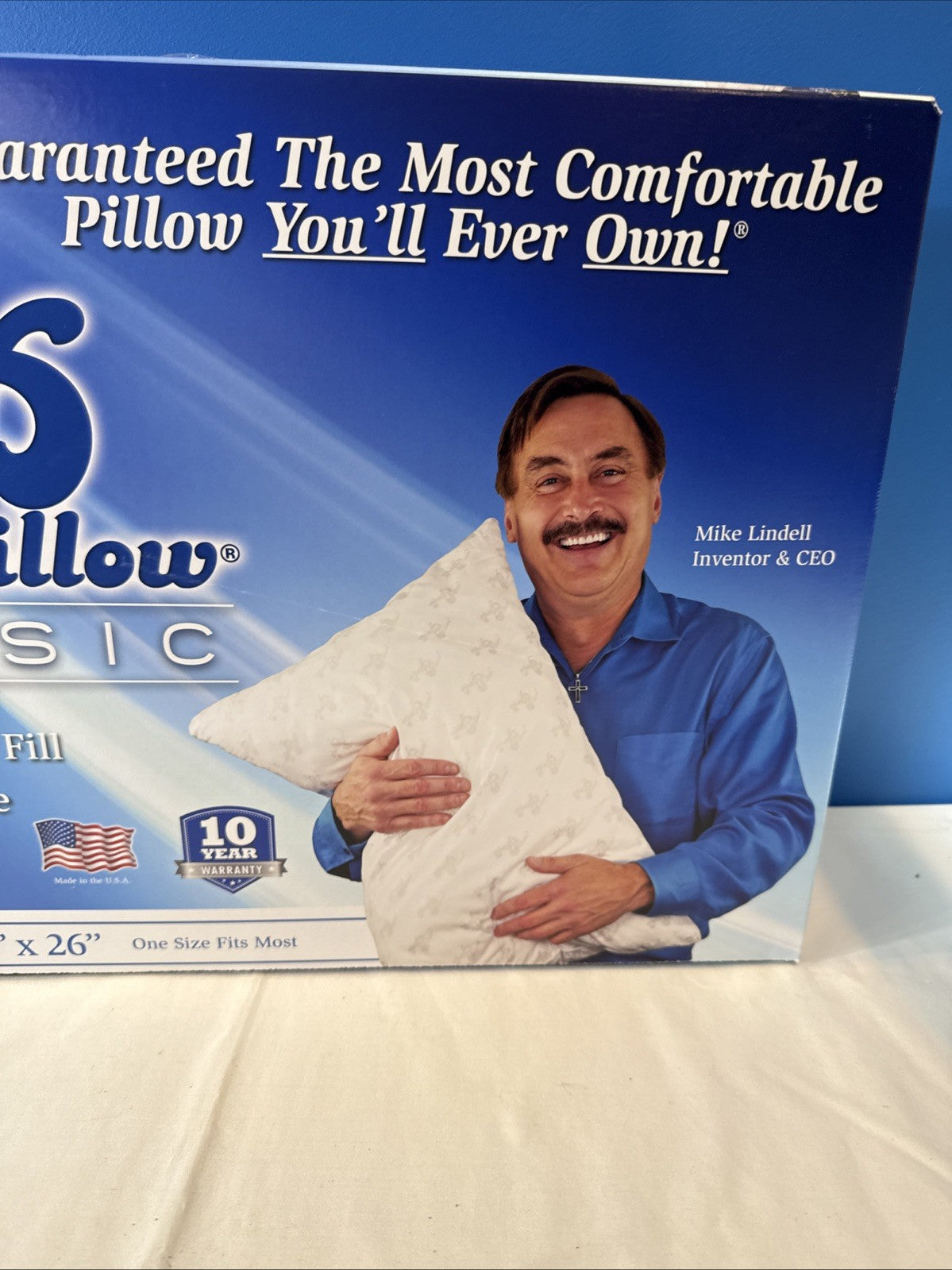 MyPillow Classic Bed Pillow White Adjustable Fill Washable Dryable 18.5x26 New