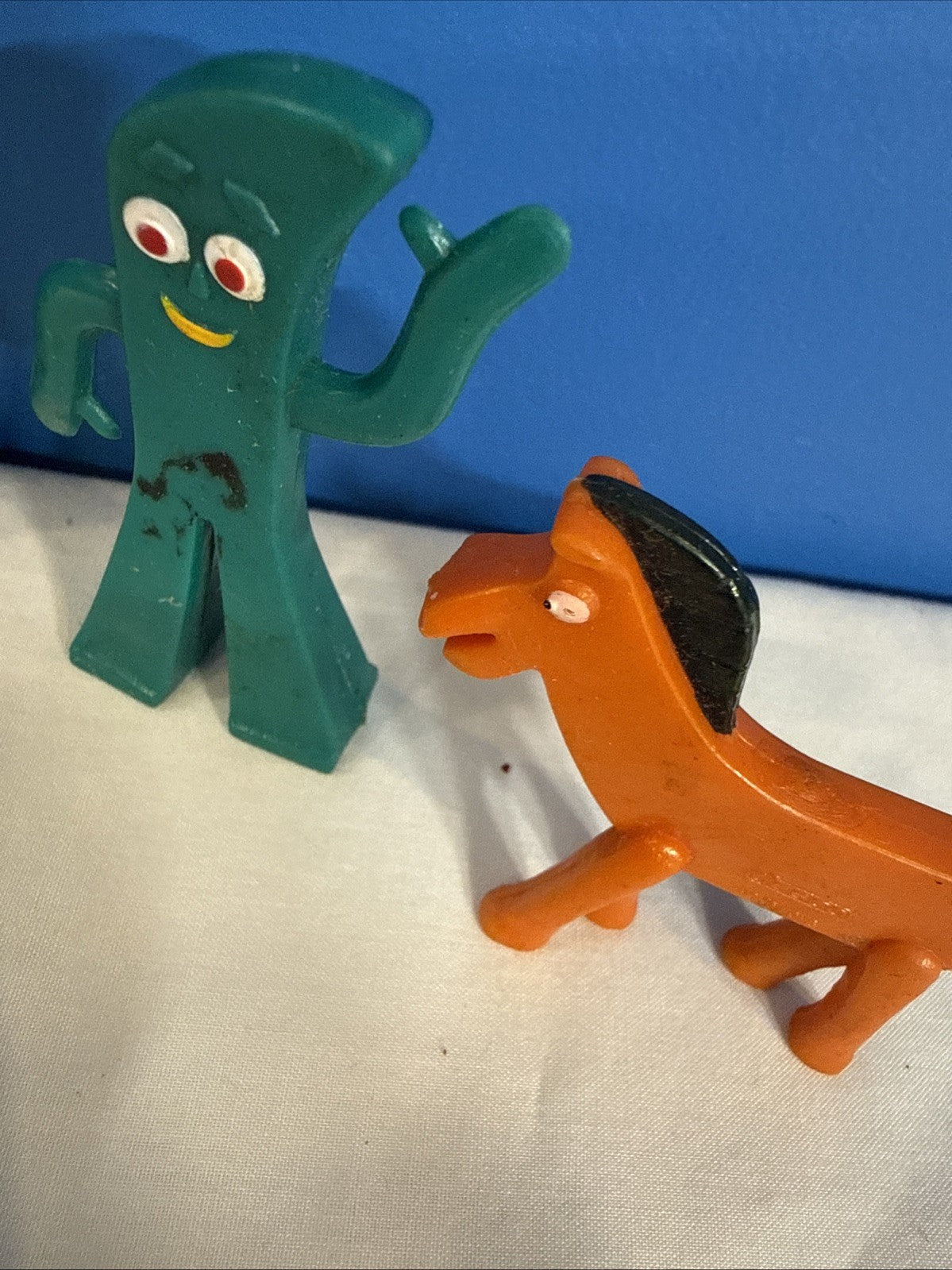 Vintage Gumby Figures Prema Toys Hong Kong Bendable Characters 1980s Lot of 6