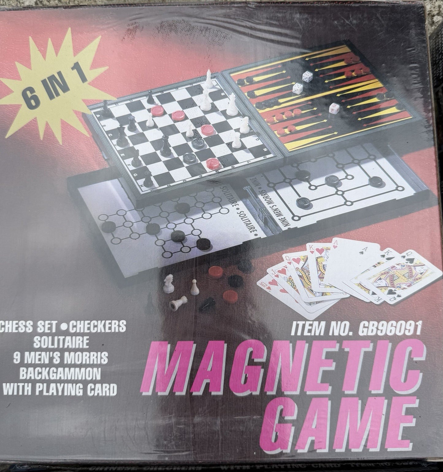 Retro 6 in 1 Magnetic Board Game Set Lot of 4 Travel Tabletop Games New Sealed