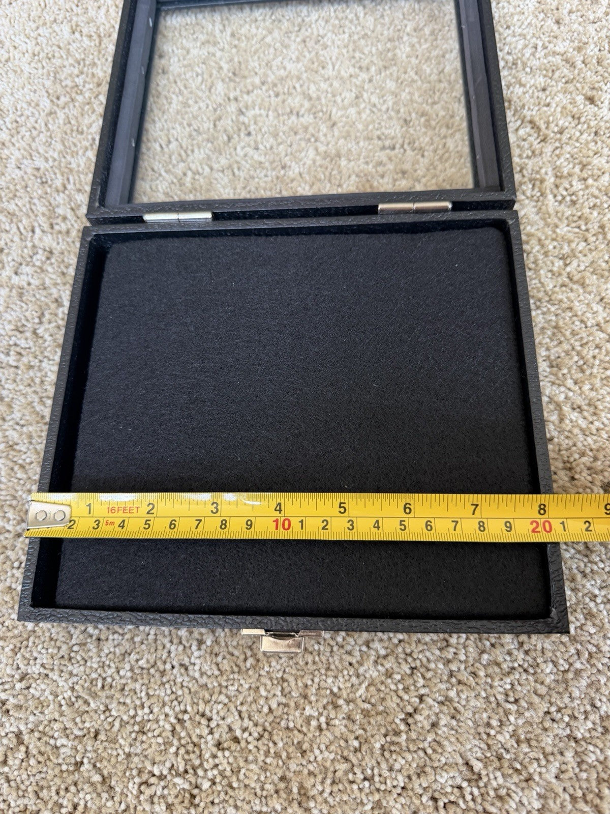 Hobbymaster Pin Collectors Compact Display Case Black Glass Lid Storage Box New
