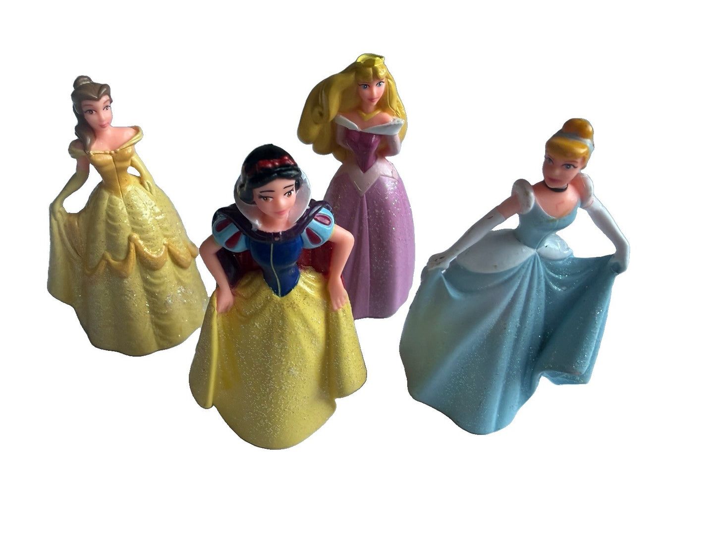 Disney Princess Cake Topper Figure Lot Belle Cinderella Snow White Aurora 4pc