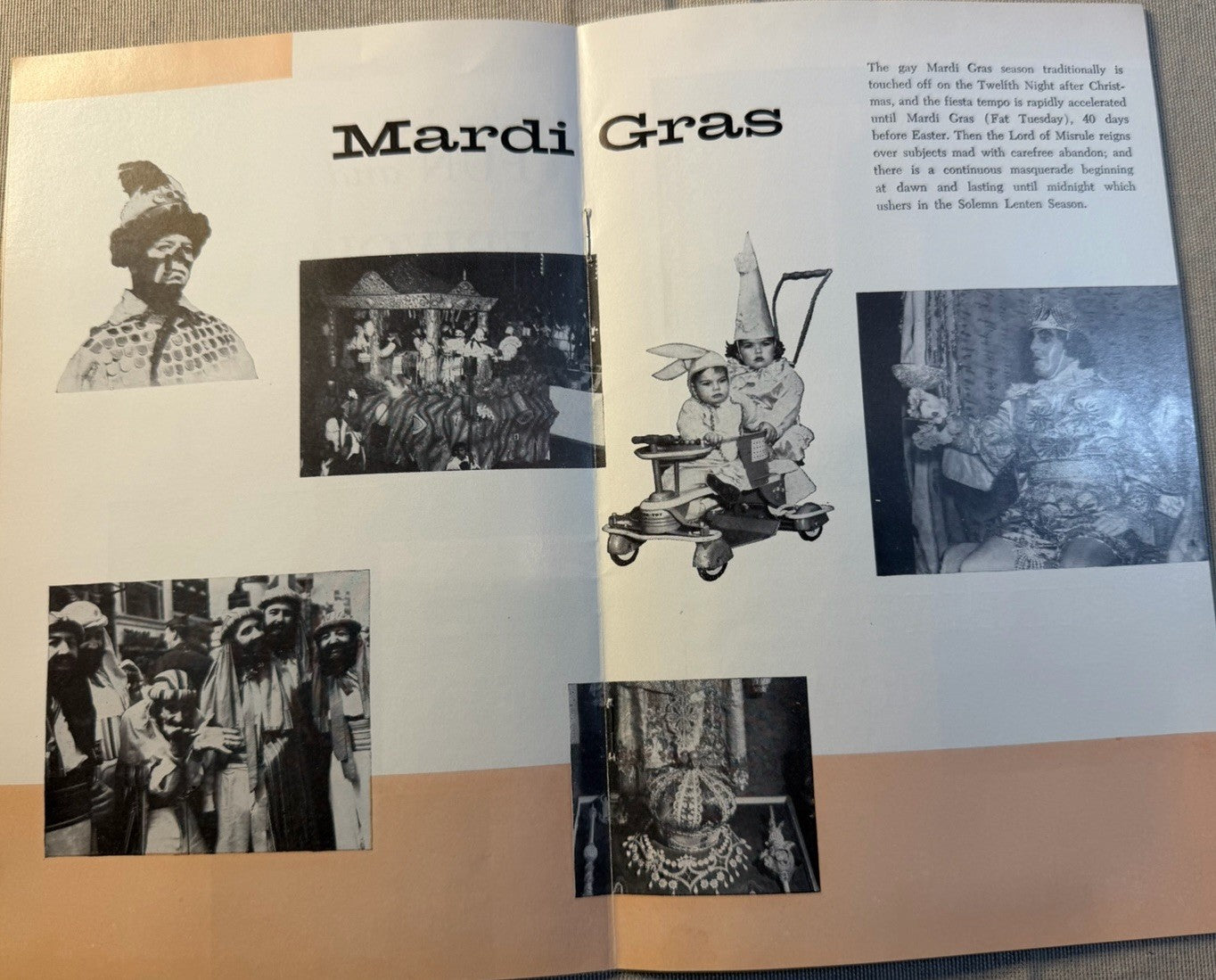 Vintage New Orleans Louisiana Tourist Guide Blue Book Mardi Gras Map 1950s-60s